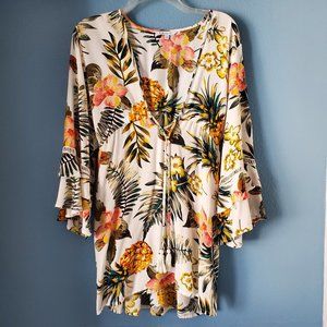 Blue Island, Size XS, Tropical Print